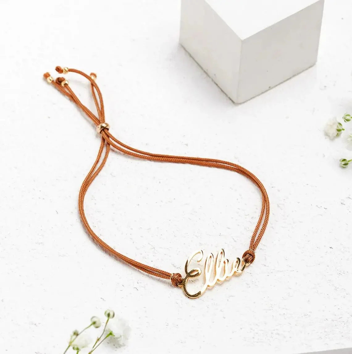 Elegant Cursive Name Rope Bracelet
