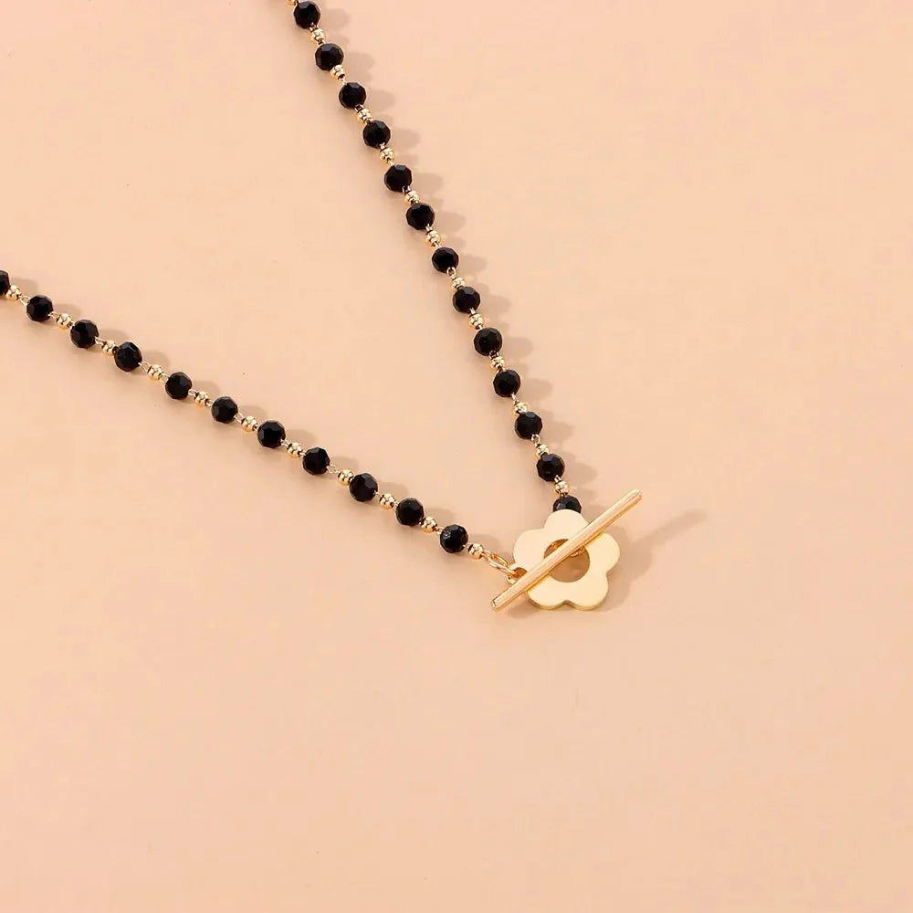 Floral Choker Flower Clasp Necklace