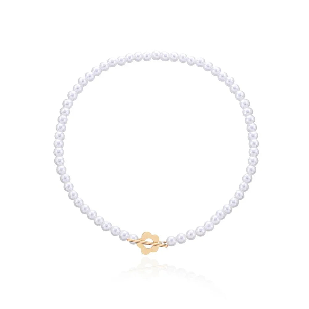 Floral Choker Flower Clasp Necklace
