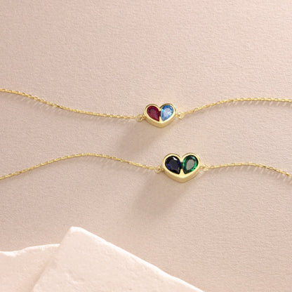 Forever Linked Birthstone Heart Necklace & Bracelet