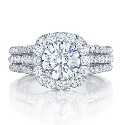 Bold Three Row Pavé Ring