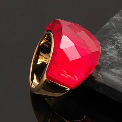 Boho Chunky Crystal Ring