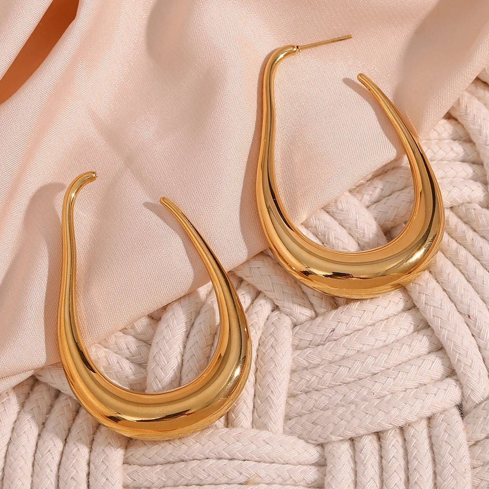 Pear Outlined Hoop Earrings