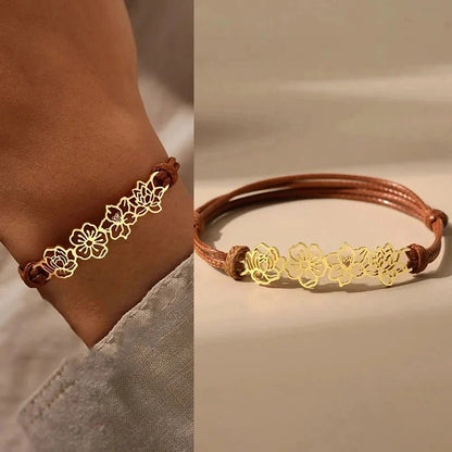 Personalized Birth Flower Bracelet