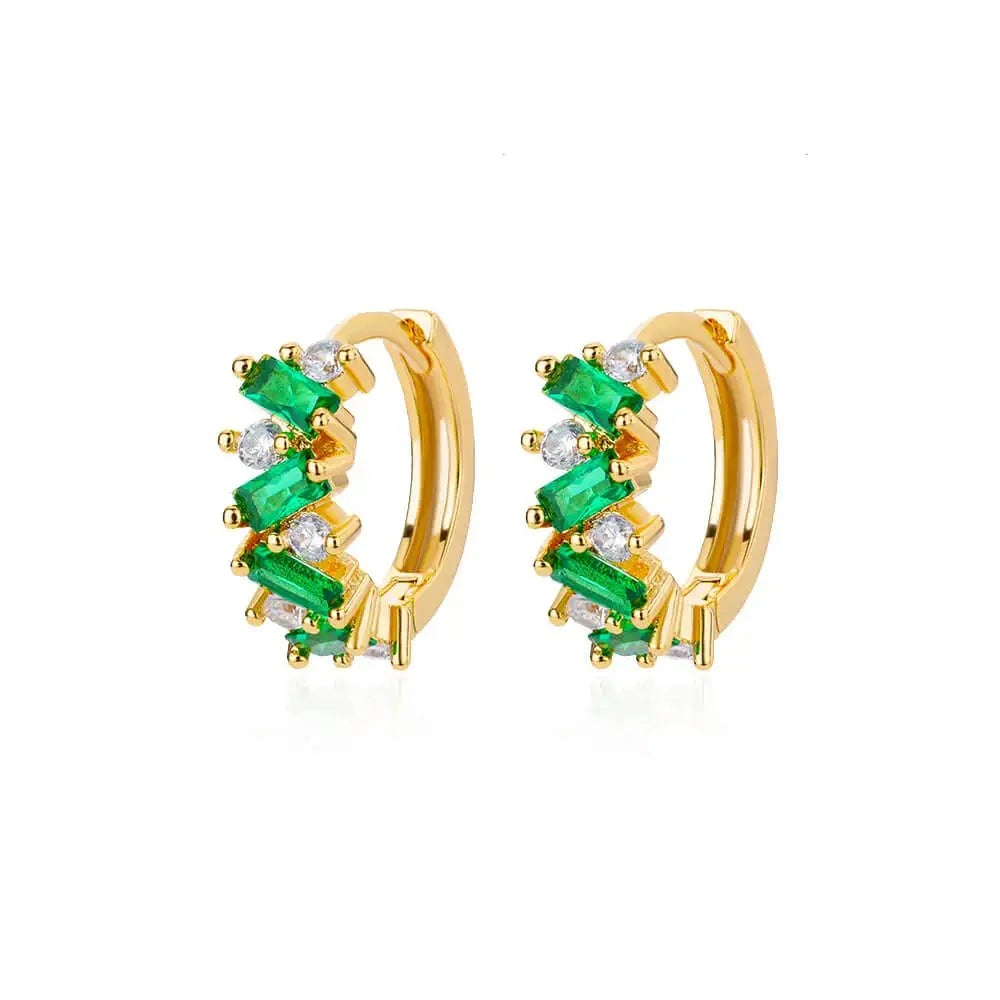 Scattered Diamonds Hoop Earrings