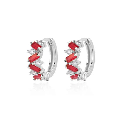 Scattered Diamonds Hoop Earrings