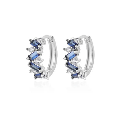 Scattered Diamonds Hoop Earrings