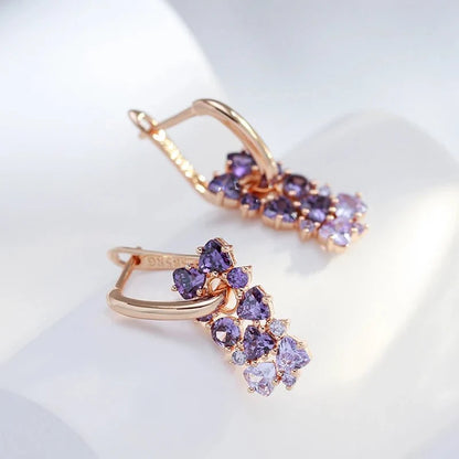 Scattered Simulated Amethyst Earrings
