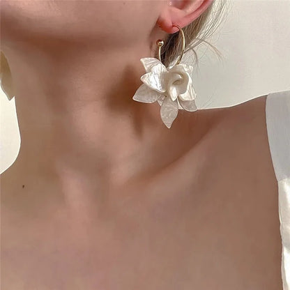 Statement Floral Hoop Earrings