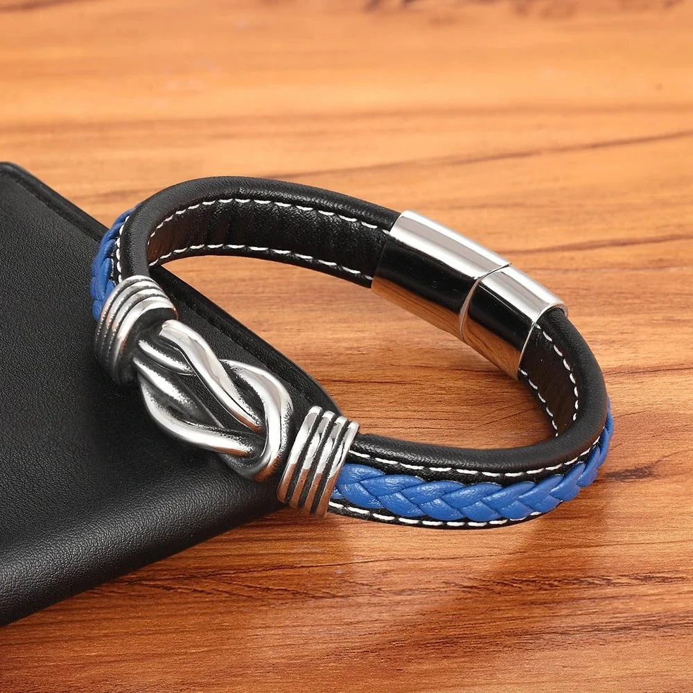 Unisex Eternal Love Knot Leather Bracelet